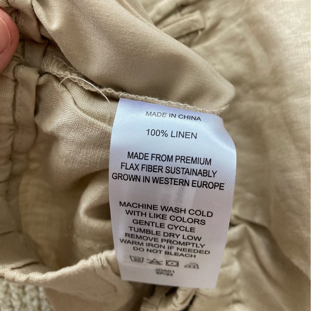 NEW Quince 100% European Linen Pants Trousers Size Large Flax Beige Tan NWT - Picture 16 of 16